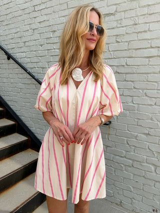 GLAM | Weekend Getaway Stripe Dress - Pink