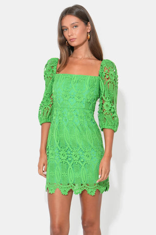 ADELYN RAE | Emery Puff Sleeve Lace Dress