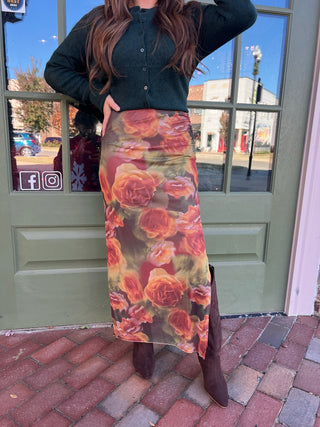 Sage The Label | Heart Beats Side Slit Skirt Rose Petal Multi