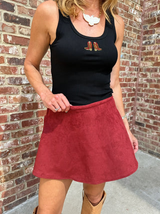 Susi Suede Skort Rust