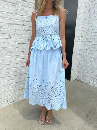 ENTRO | Remi Eyelet Midi Skirt