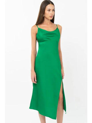 Adelyn Rae | Faith Front Slit Slip Dress