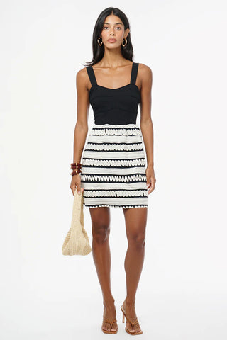 Adelyn Rae | Bonnie Contrast Ribbon Blocked Mini Dress Black/Cream
