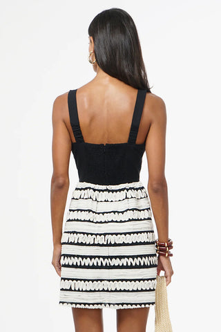 Adelyn Rae | Bonnie Contrast Ribbon Blocked Mini Dress Black/Cream