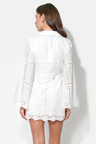 ADELYN RAE | Bella Wrap Eyelet Mini Dress