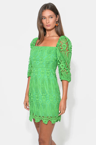 ADELYN RAE | Emery Puff Sleeve Lace Dress
