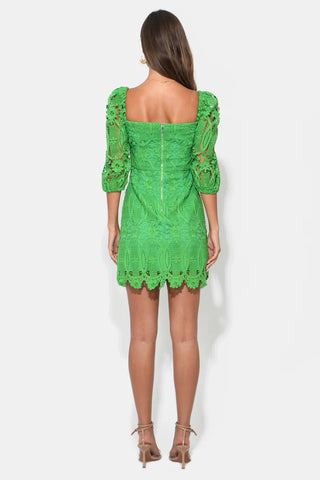 ADELYN RAE | Emery Puff Sleeve Lace Dress