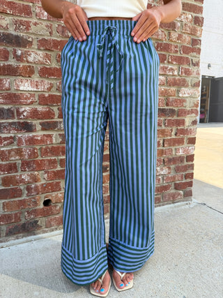 ENTRO | Boardwalk Breeze Wide-Leg Pants - Hunter Green