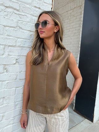 GLAM | Clara Sleeveless Top Brown