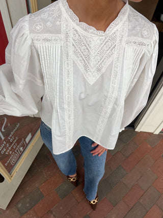 Carmena Lace Trim Top