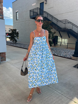 THML| Howdy Hydrangea Dress Lt. Blue
