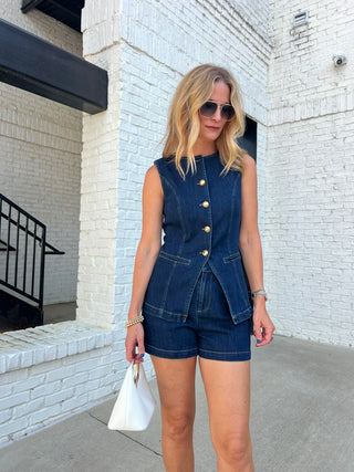 NEEDI |The Riley Denim Set Dk. Wash