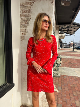 Z Supply | Campbell Dot Crepe Mini Dress Kiss Me Red
