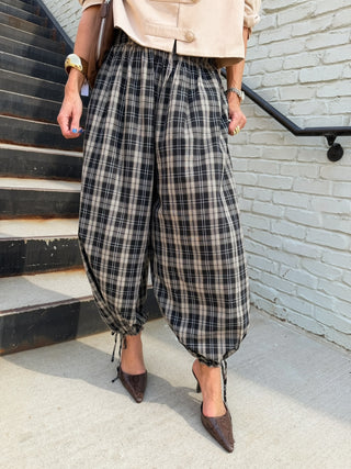 Blair Plaid Pants Black