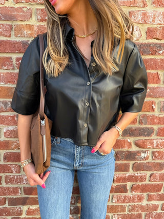 The Hudson Pleather Top