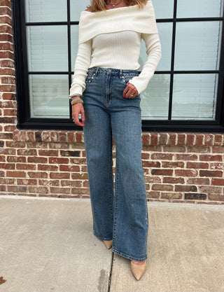 HABITUAL | Gemma Studded Wide Leg Jeans