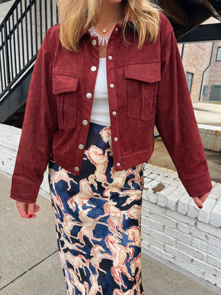 NEEDIi | Nora Suede Jacket Wine