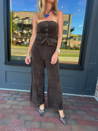 Sage The Label | Mystique Tube Wide Jumpsuit Brown