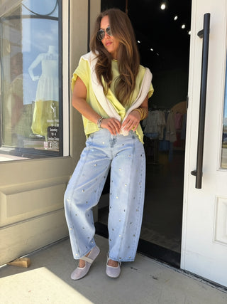 Jessy Studded Barrels Denim