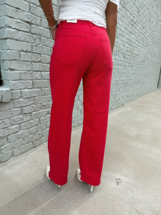 JBD |Vintage High Rise Straight - Red