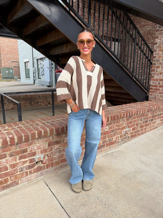 The Walker Knit Brown Stripe