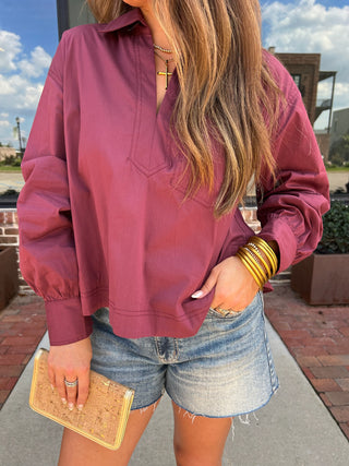 Entro | The Sasha Blouse Maroon