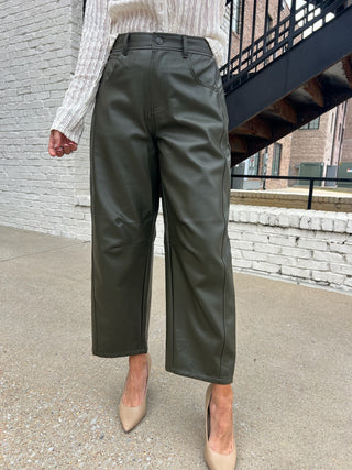 Baylor Olive Pleather Barrels