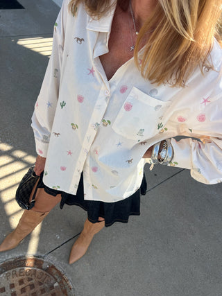 Coastal Cowgirl Button Down