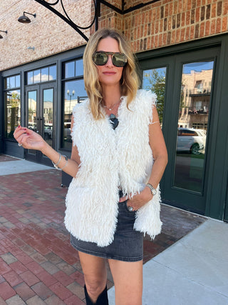 Sage The Label | Trailblazer Long Fur Vest White