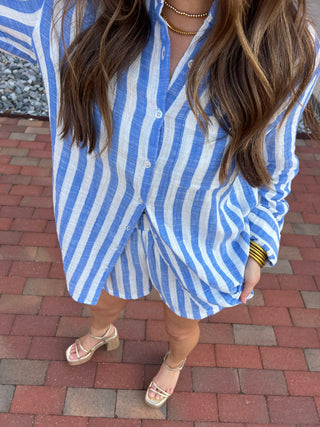 Z Supply | Saturdays Stripe Shirt White/Blue