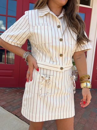 Miou Muse | Clean Lines Set Cream Stripe Set