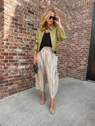 Ira Cropped Jacket Chartreuse