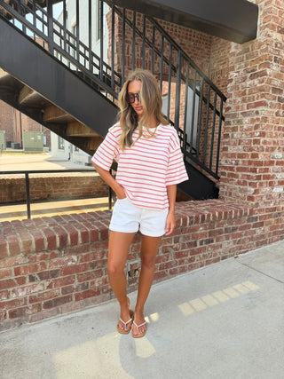 Classic Days Tee Pink Stripe