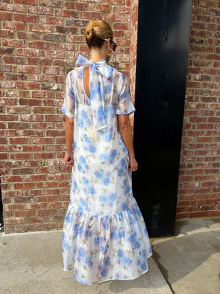 ENTRO | Mist Floral Midi Dress Blue