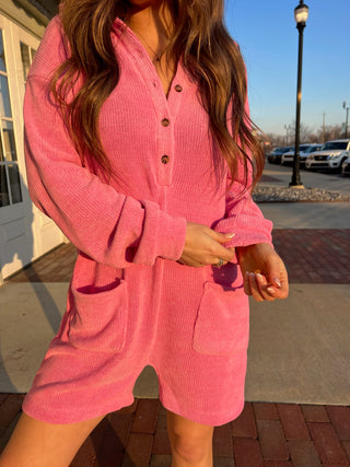 Sunday Comfort Lounge Romper Pink