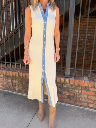 Jennifer Denim Knit Maxi Dress