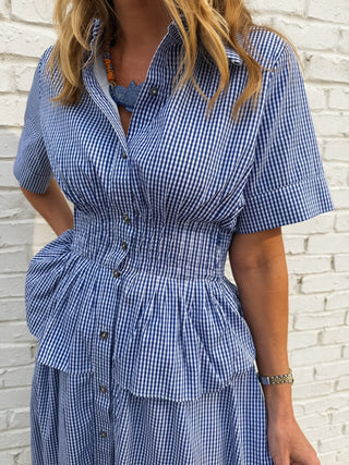 Entro | Gingham Blue and White Dress