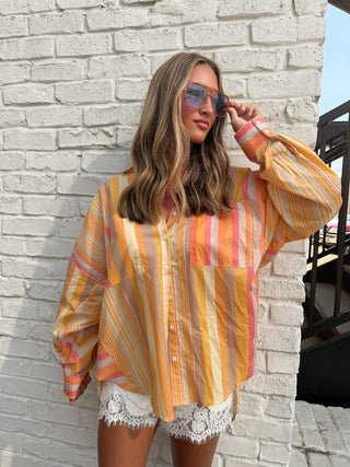 NEEDII | The Sunset Stripe Button Down