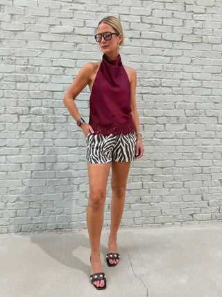 Reese Zebra Print Tailored Shorts
