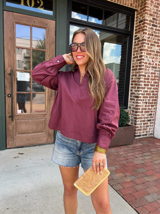 Entro | The Sasha Blouse Maroon