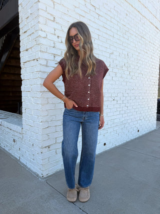 Lottie Pinstripe Knit Wine