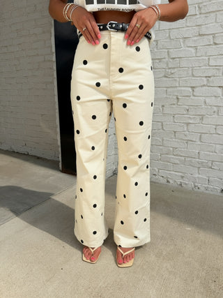 Klesis | Polka Dot Stretch Denim Pant