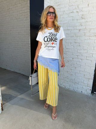 AARON & AMBER | The Soleil Stripe Pant Yellow