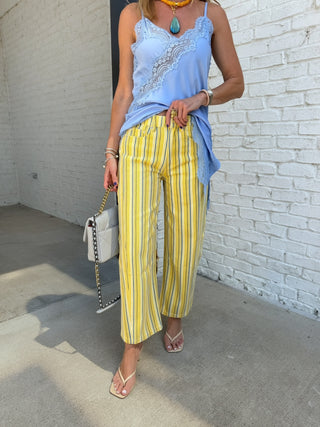 AARON & AMBER | The Soleil Stripe Pant Yellow