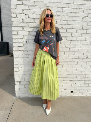 GLAM | Brynlee Midi Skirt Lime