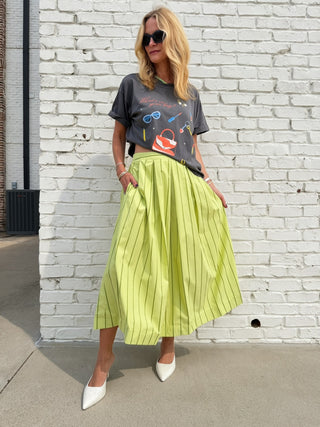 GLAM | Brynlee Midi Skirt Lime