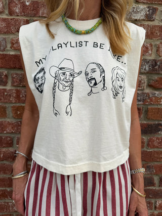 The Playlist Boxy Muscle Tank