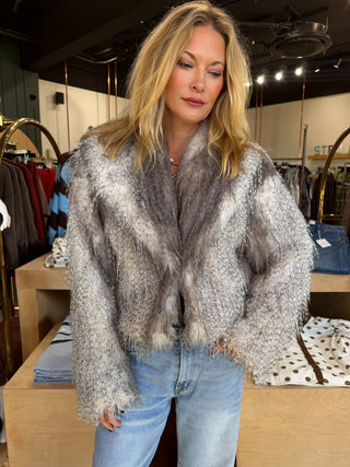 Brittney Faux Fur Jacket Grey