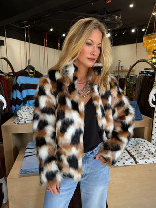 Ashley Faux Fur Jacket Brown