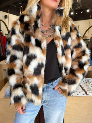 Ashley Faux Fur Jacket Brown